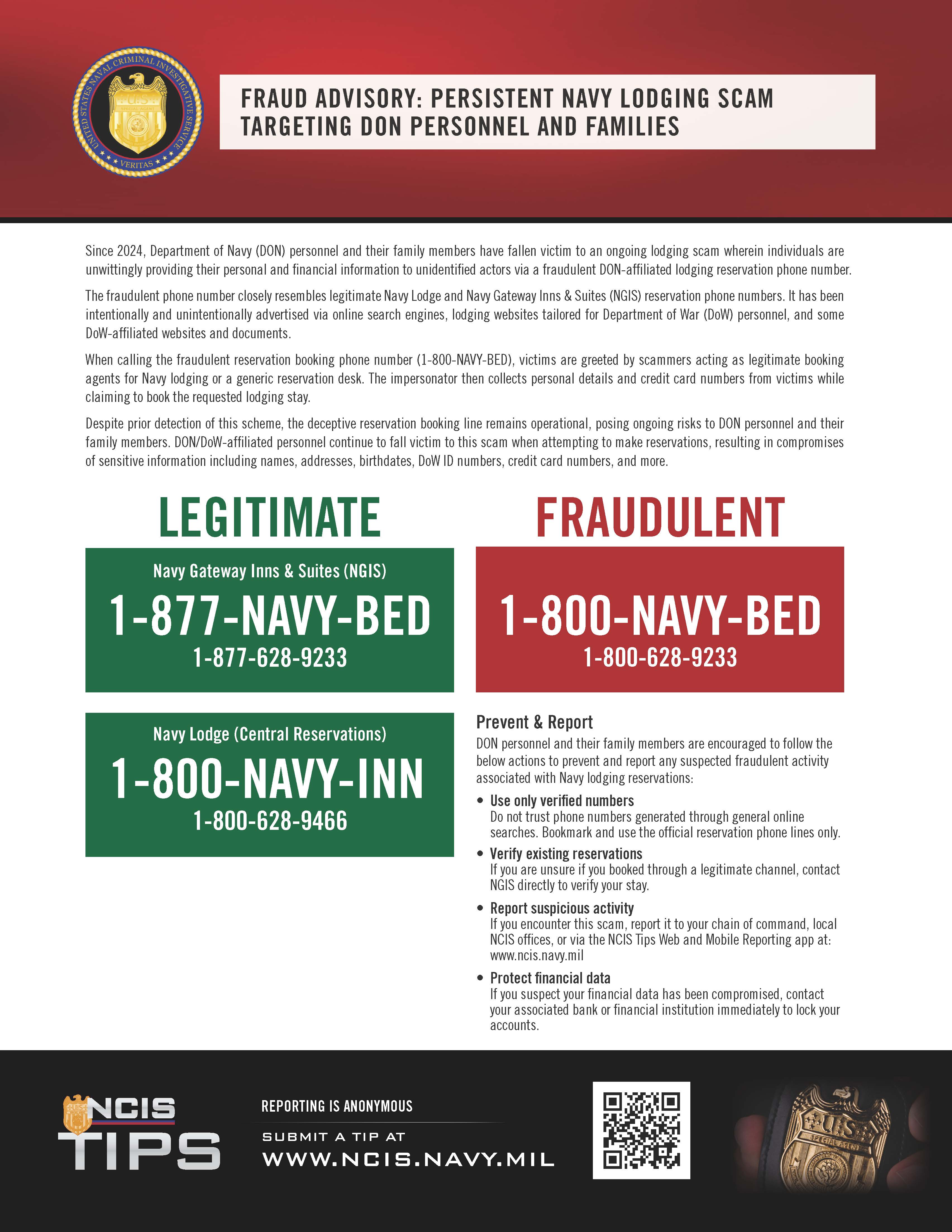Navy Lodging Scam